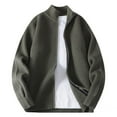 thumbnail image 2 of gbyLJF Men's Knitted Cardigan Solid Color Zipper Round Neck Sweater Jackets Casual Soft Comfy Long Sleeve Outwear for Men, 2 of 5