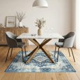 thumbnail image 3 of ODIKA 5'x7' Washable Area Rug Non-Slip, Low Pile, Stain Resistant Geometric Boho Medallion With Distressed Vintage Lattice And Trim for Guest Room, Lounge, Apartment, 3 of 7