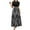 Black, variant on vigerkar Summer Dresses for Women 2025 Floral Print Wrap Short Sleeve Maxi Dress Patchwork Ruffle Hem A Line Dress Black, XXL