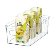 Mainstays Medium Clear Plastic Pantry Storage Organizer Bin with Handles, 12 in x 6 in x 4 in