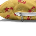 thumbnail image 4 of Beach Pet Bed, Funny Crabs Graphic Joyful Ocean Animals Marine Concept Pattern, Chew Resistant Pad for Dogs and Cats Cushion with Removable Cover, 24" x 39", Ruby Apricot and White, by Ambesonne, 4 of 4