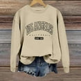 thumbnail image 4 of WEAIXIMIUNG Sweat à Rayures pour Femmes 3X Nouveau Pull à Col Rond Imprimé Lettres Manches Longues Chandail à Capuchon, 4 of 6