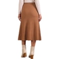 thumbnail image 3 of INSPIRE CHIC Women's High Waist Skirt Herringbone Knit Pattern Midi Skirt XS Camel, 3 of 5