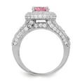 thumbnail image 2 of Auriga 925 Sterling Silver Round Pink and White Cubic Zirconia Engagement Ring Size 8 for Women, 2 of 6
