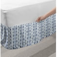 thumbnail image 2 of Floral Bed Skirt, Monochrome Vertical Lace Strips Abstract Flowery Pattern and Dots Ornaments, Elastic Bedskirt Dust Ruffle Wrap Around for Bedding Decor, 4 Sizes, Dark Blue and White, by Ambesonne, 2 of 2