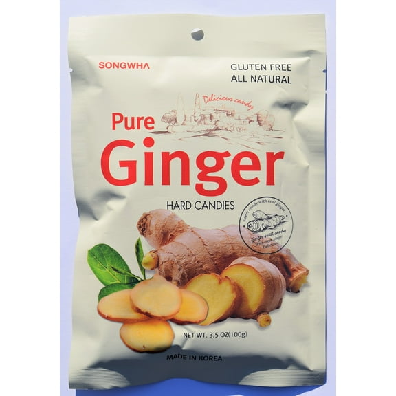 Pure Ginger Hard Candies 3 bags 3.5 Ounce (Pack of 3)