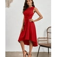 thumbnail image 5 of Women's Summer Dresses Sleeveless Ruched Waist A Line High Low Midi Cocktail Dress, 5 of 7