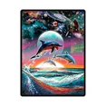 thumbnail image 1 of RYLABLUE Dolphin Fleece Throw Blanket 58x80 inches, 1 of 1