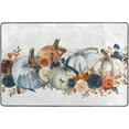 thumbnail image 4 of Dreamtimes Watercolour Pumpkin Fall Area Rug, 36"x24" Floral Bouquets Navy Blue Orange Non-Slip Washable Indoor Door Mat, Absorbent Floor Mat for Bedroom Kitchen Entryway Bathroom, 4 of 5