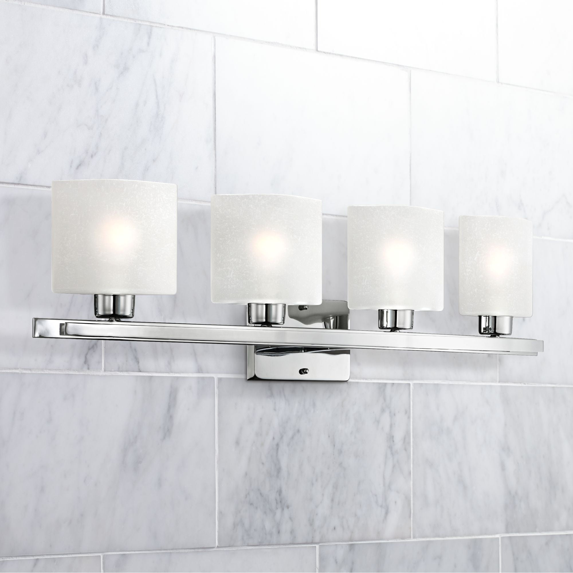 Possini Euro Design Modern Wall Light Chrome Hardwired 32" Wide 4Light
