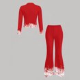 thumbnail image 6 of WhouRiu Girls Christmas Graphic Outfit Sets Fall Winter Long Sleeve Zip Up Jacket Flared Pants Clothes Set 4-14 Years, 6 of 6