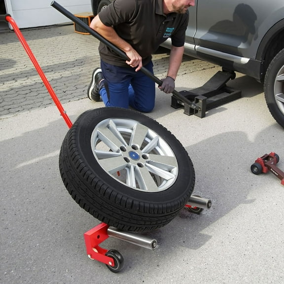 S-HOME Heavy Duty Wheel Dolly 330 LBS Adjustable Rolling Tire Dolly for Tires 6.5 to 31.5 Inches Easy Transport Solution