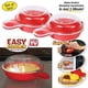 thumbnail image 2 of 2 juegos de cocina para huevos de microondas, herramienta de cocina de 1 minuto de huevo rápido de hamburgo (rojo y claro), 2 of 8