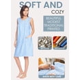 thumbnail image 3 of Casual Nights Women's Sleeveless Seersucker Zip Front Housecoat, Cotton & Polyester Blend Duster with 2 Pockets, 40 Inch Length, Plaid Blue S, 3 of 6
