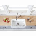 thumbnail image 2 of Gourmetier KGKFA331810SQ Arcticstone 33" Solid Surface White Stone Apron-Front Single Bowl Farmhouse Kitchen Sink with Strainer and Grid, Matte White/Brushed, 2 of 7