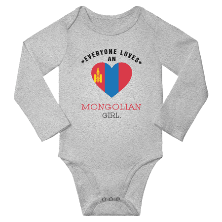 

Everyone Loves An Mongolian Girl Baby Long Slevve Jumpsuits (Gray 18-24 Months)