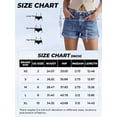 thumbnail image 5 of EMMIOL Women's Mid-Rise Stretchy Denim Hot Shorts Y2K Vintage Washed Rolled Hem Jean Shorts with Adjustable Waist and Patch Pockets, 5 of 9