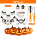 thumbnail image 4 of 12Pcs Halloween Kit de Sculpture de Citrouille Robuste Pochoirs de Sculpture de Citrouille en Acier Inoxydable avec Cutter Cuillère Outils de Sculpture Réutilisables pour les Enfants Adultes Halloween, 4 of 8