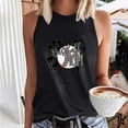 thumbnail image 2 of High Neck Tank Tops for Women Summer Sleeveless Baseball Print Shirts Casual Loose Workout Tops (L, Black), 2 of 4