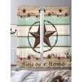thumbnail image 3 of Sheer Curtains 96 Inches Long, Western Texas Star Green Light Filtering Window Curtains for Living Room, Farmhouse Brown Country Vintage Rod Pocket Voile Sheer Curtain Drapes, 52"W x 96"L, 2 Panels, 3 of 8