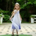 thumbnail image 2 of HAWRR Reine des Neiges 2 Elsa Costume de Princesse à Manches Courtes Robe de Fille Elsa avec Cape, 2 of 7