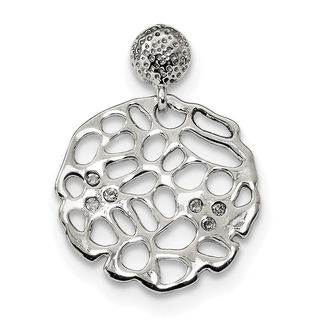 925 Sterling Silver Cubic Zirconia Cz Floating Open Chain Slide Pendant Necklace Charm Fancy