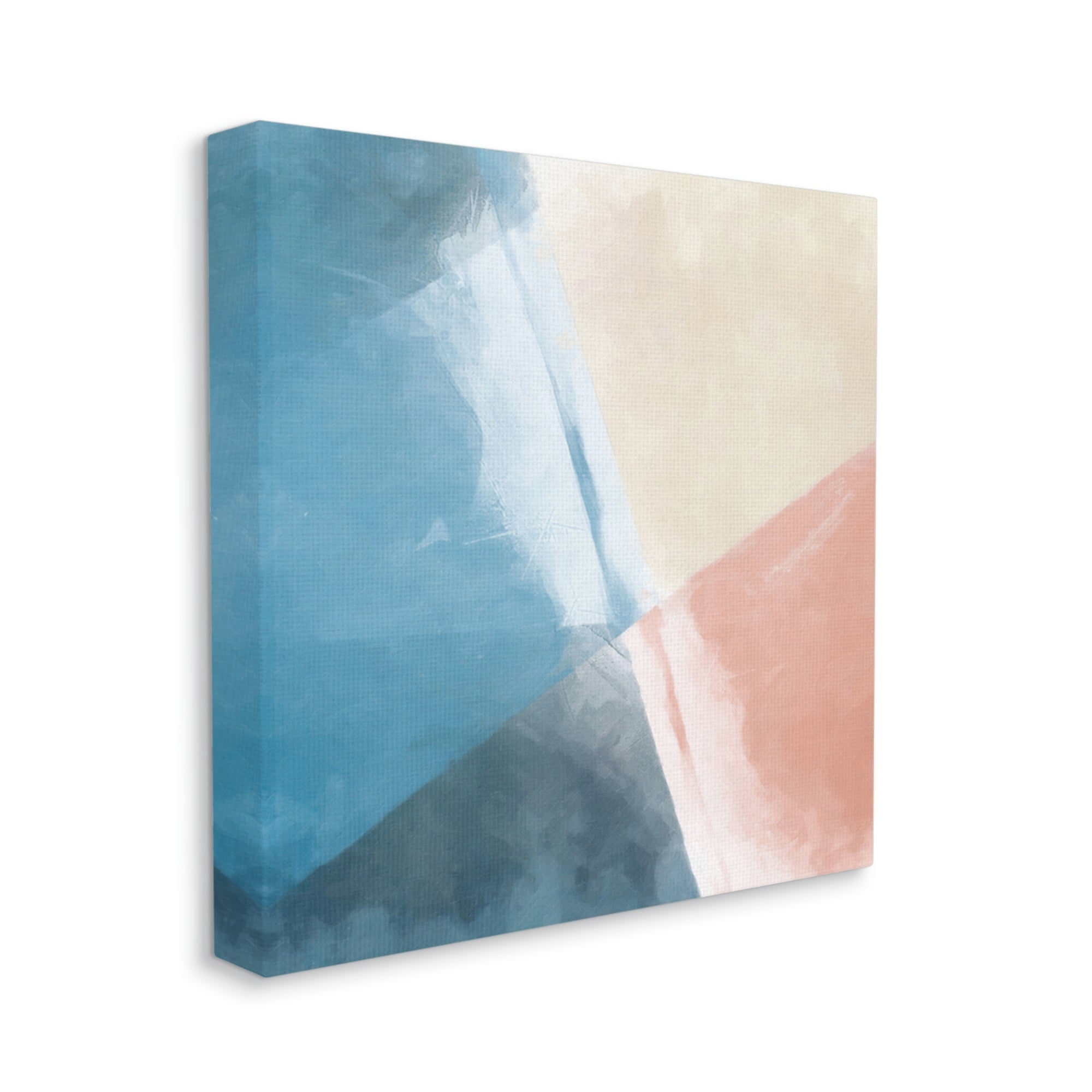 Stupell Industries Modern Angled Shapes Pale Pink Blue Design Painting Gallery Wrapped Canvas Print Wall Art, Design by Graffitee Studios