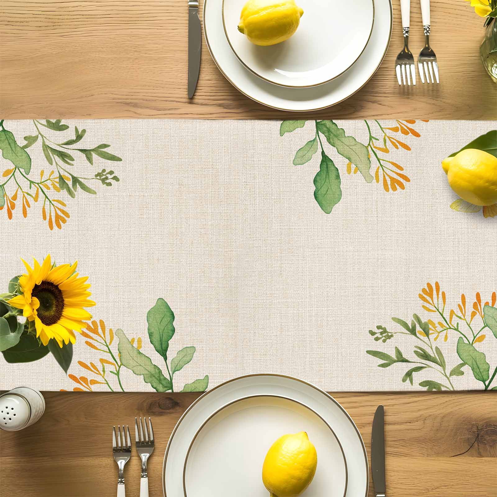Pastoral Coffee Frog Mushroom Table Runner 90 Inches Long, Retro Bread on Linen Table Runners Tabletop Scarf Kitchen Dining Tables Decoration for Home Party Indoor Outdoor