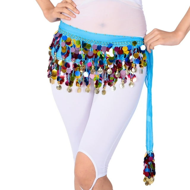 PMUYBHF Jupe Brodée à Sequins, Jupe de Danse Performance 568 Taille Unique