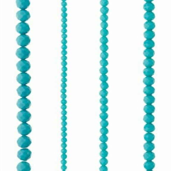 12 Packs: 4 ct. (48 total) Aqua Faceted Glass Rondelle Bead Strands by Bead Landing