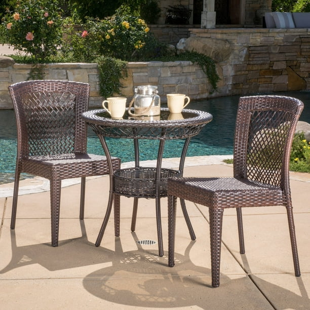 Christopher Knight Home Farley Outdoor Multi-brown 3-piece Wicker