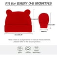thumbnail image 6 of Newborn Hats Mittens Set Toddler Girls Boys Cotton Nursery Hospital Beanie No Scratch Gloves Unisex Baby Infant Caps, 6 of 11