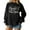 Black, variant on Women's Fashion Top New Year 2026 Printed Pullover Sweatshirt Holiday Design for Women Casual Celebration Streetwear Top,Dark Gray,L