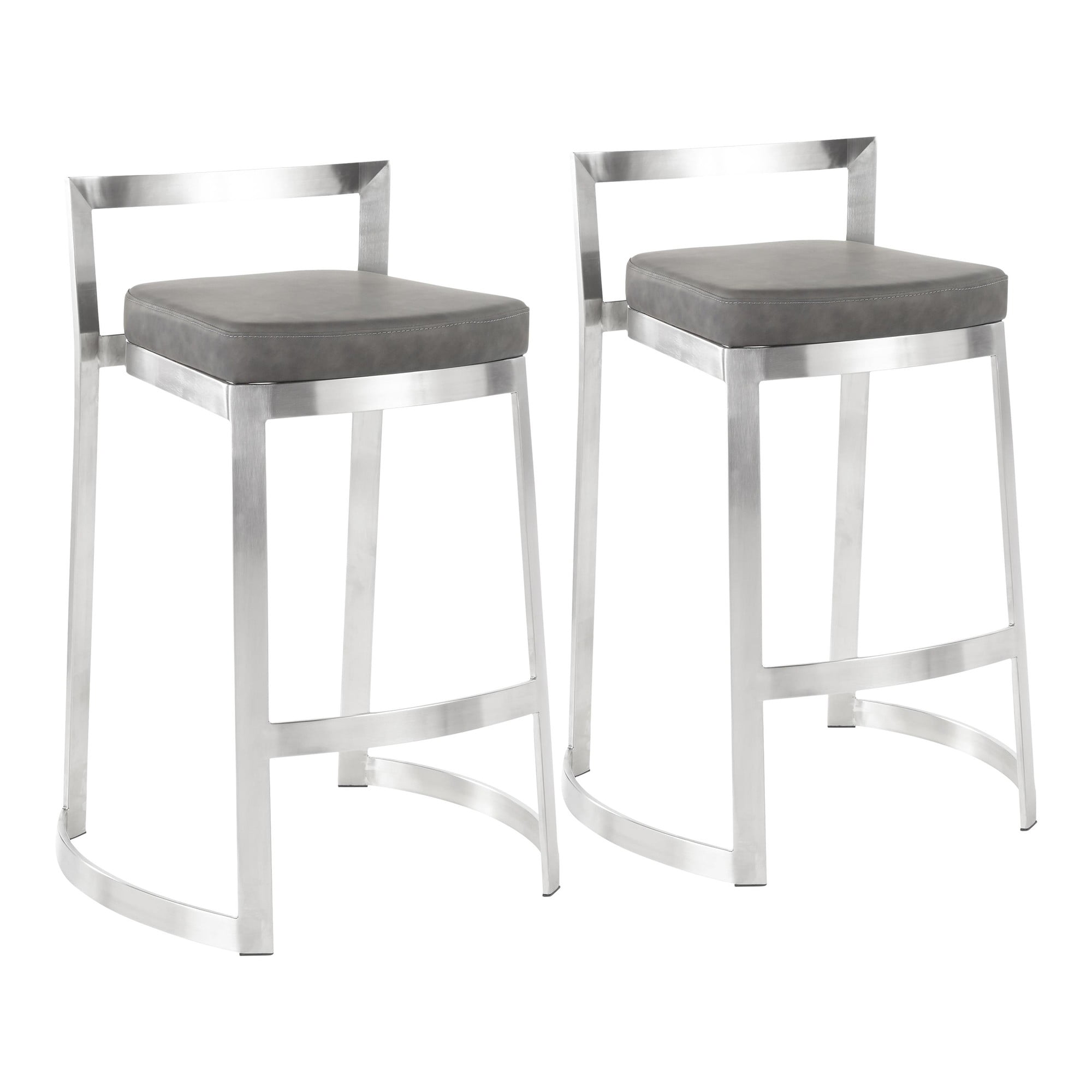 Fuji Dlx Contemporary Counter Stool In, Leather Cushion Bar Stools