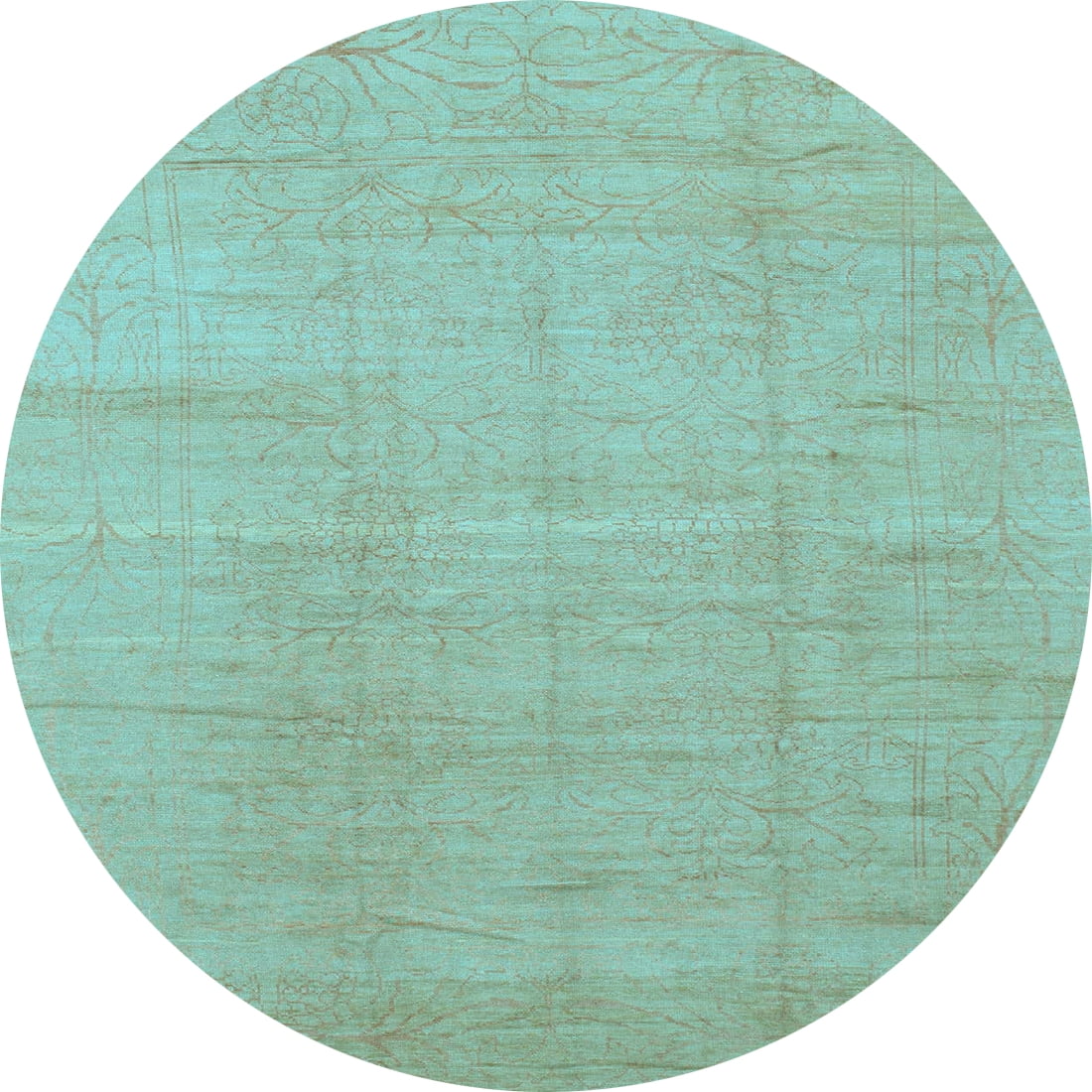 Ahgly Company Indoor Round Abstract Light Blue Modern Area Rugs, 3 ...