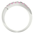thumbnail image 5 of 0.235 ctw Wedding Band for Women - 18K White Gold Simulated Pink Diamond Stackable Eternity Ring, 5 of 6