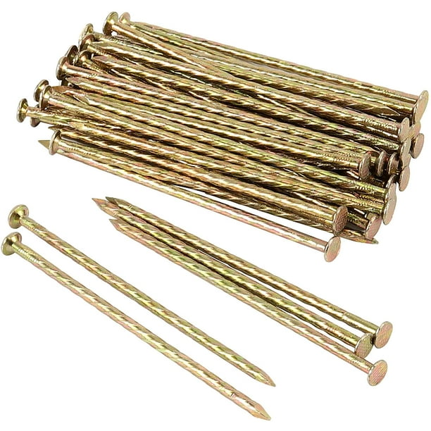 KINJOEK 100 PCS 6 Inches Metal Galvanized Spiral Spikes Landscape