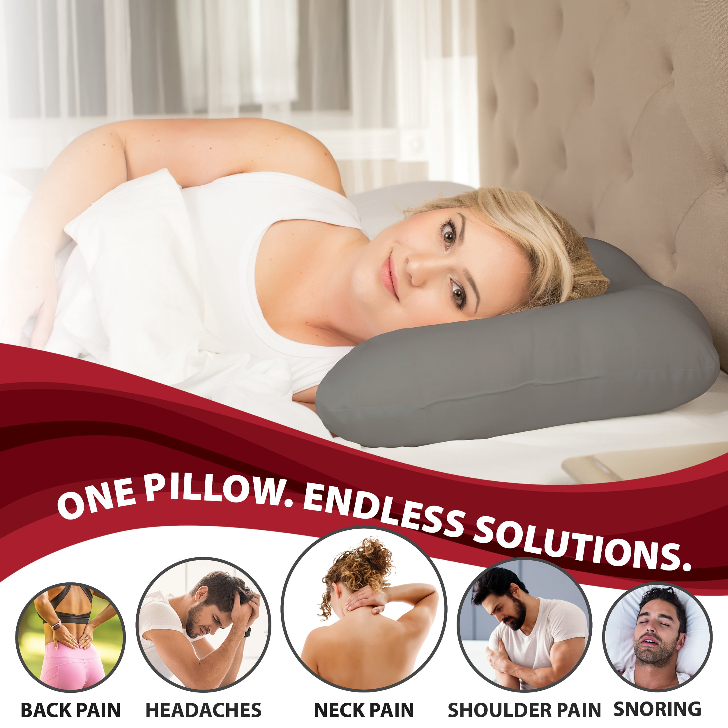 Core Products D-Core Cervical Neck Pillow, Extra Firm, Full Size