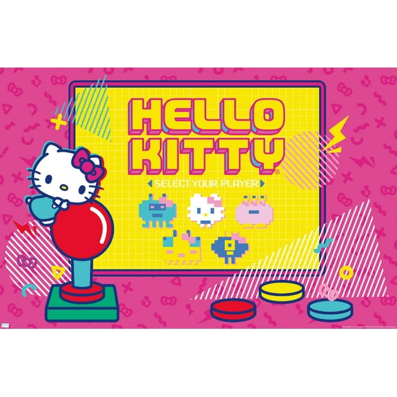 Hello Kitty - Kawaii Arcade Wall Poster, 14.725" x 22.375"