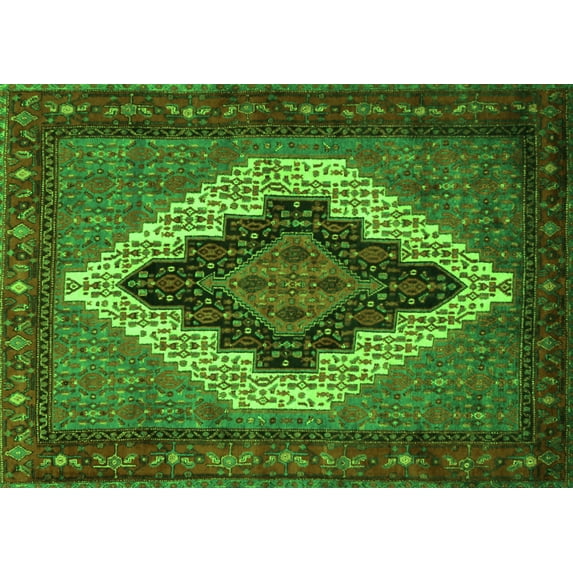 Ahgly Company Indoor Rectangle Persian Green Traditional Area Rugs, 2' x 3'