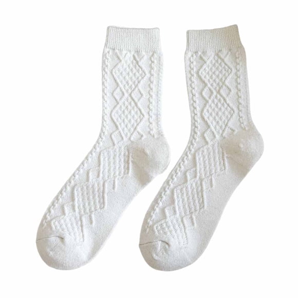 braveheart 2PCS Thermal Socks Warm Wool Sock Soft Lightweight Coldproof Durable Stockings Footwear Winter Gift Indoor Travel Coffee White