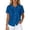 Blue, variant on MEZZALL Women T-Shirts Knit Solid Color Lightweight Short Sleeve Shirt With Classic Lapel Collar Breathable Tops