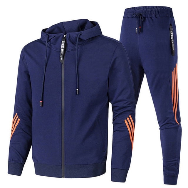 Traje deportivo informal de 2 piezas para hombre, chaqueta con cremallera de moda, ropa deportiva para correr para hombre