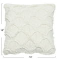 thumbnail image 2 of Creative Co-Op Cotton Tufted Chenille Pillow with Scallop Pattern, White, 2 of 7