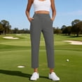 thumbnail image 2 of BOMYJESK Golf Pants Women Business Casual Work Travel Pant Stretchy 7/8 High Waisted Ankle Pant Lightweight Athletic Summer Pant Dark Gray M, 2 of 7
