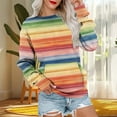 thumbnail image 2 of Olyvenn Rainbow Sweatshirt for Women Baggy Long Sleeve Sweatshirt Casual Graphic Pullover 2025 Trendy Outfits with Pocket Yellow M, 2 of 6