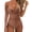 Brown, variant on WEHUSE One Piece Swimsuit for Women Tummy Control Ruched Bathing Suit Push Up Tie Back Swimwear