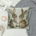 thumbnail image 2 of Wuche  Happy Easter Buffalo Plaid Brown Rabbits Throw Pillow Covers,Eucalyptus Leaves Bunny Eggs Cushion Case Decoration for Sofa Couch, 2 of 5