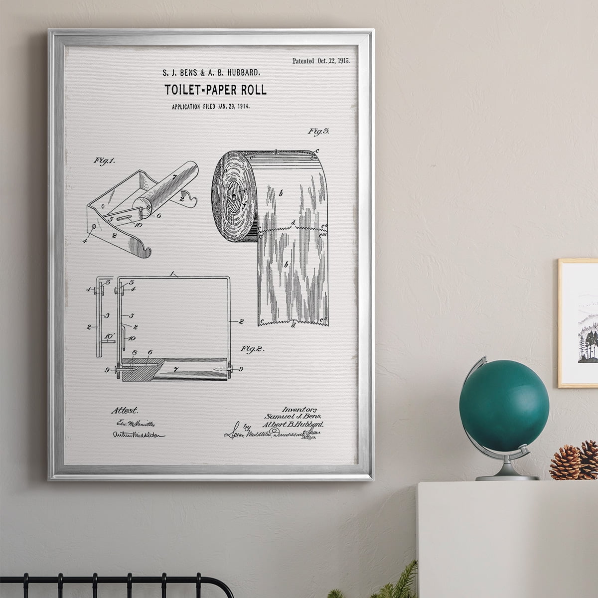Toilet Paper Patent I Premium Classic Framed Print - Ready to Hang