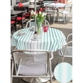 thumbnail image 5 of Outdoor Tablecloths with Umbrella Hole & Zipper, Ombre Teal Grey Striped Round Tablecloth 54 Inch, Farmhouse Modern Stripes Waterproof Table Cloth, Patio/Pool/Picnic Table Covers, 5 of 8